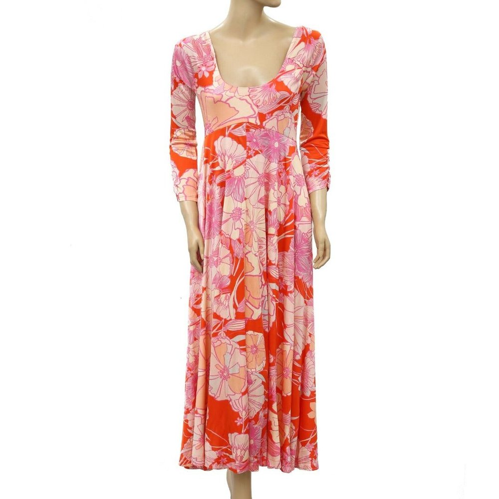 Free People First Date Retro Sexy Maxi Dress M - Picture 4 of 7